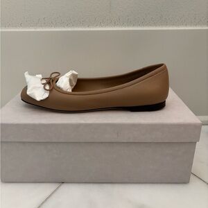 Jimmy Choo Tan Leather Flats